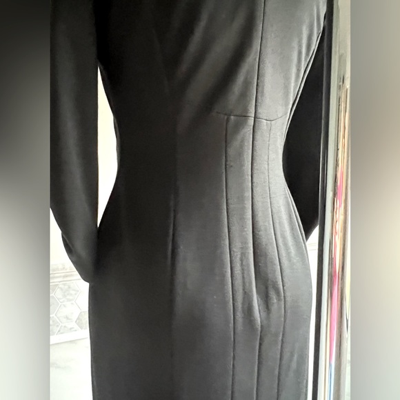 New Alex Marie Cheetah Leopard Print Stretch Jersey 3/4 Sleeves Dress 6 - Picture 6 of 8